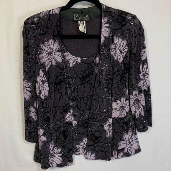 WOMAN’S two piece tank/jacket. Size medium. Formal. Pale purple/charcoal. Should - Picture 1 of 11
